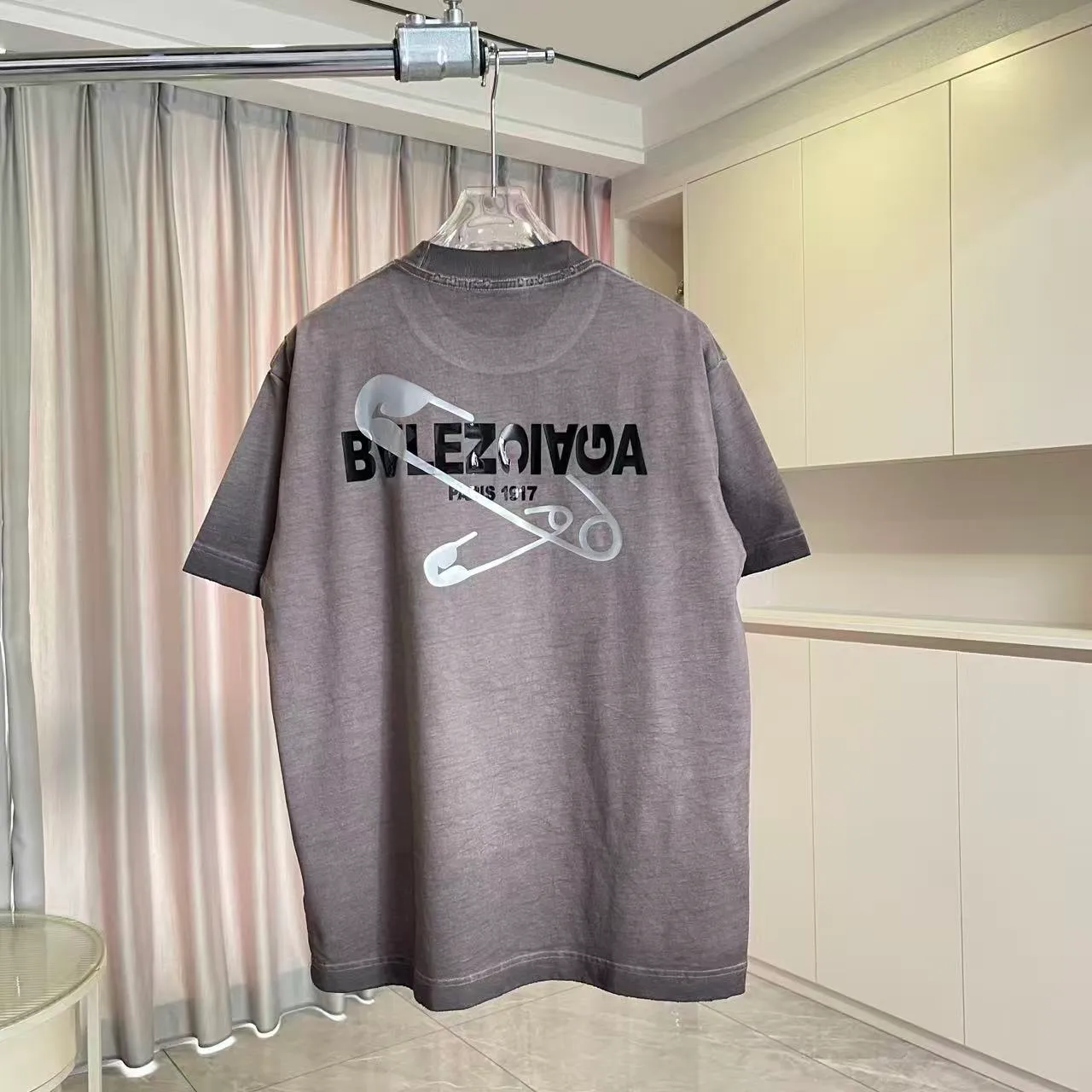 BALENCI*GA 2026 New Arrival logo 320g T Same Style Size：S M L XL XXL ：Black White Gray